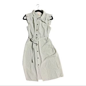 Mint green polka dotted dress